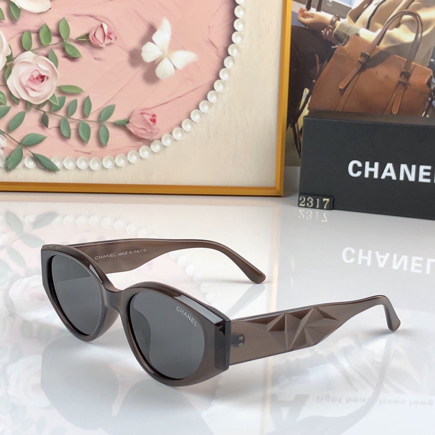 🔥🔥Chane*轻奢风钻石切割设计高级感墨镜UV400防紫外线偏光太阳眼镜