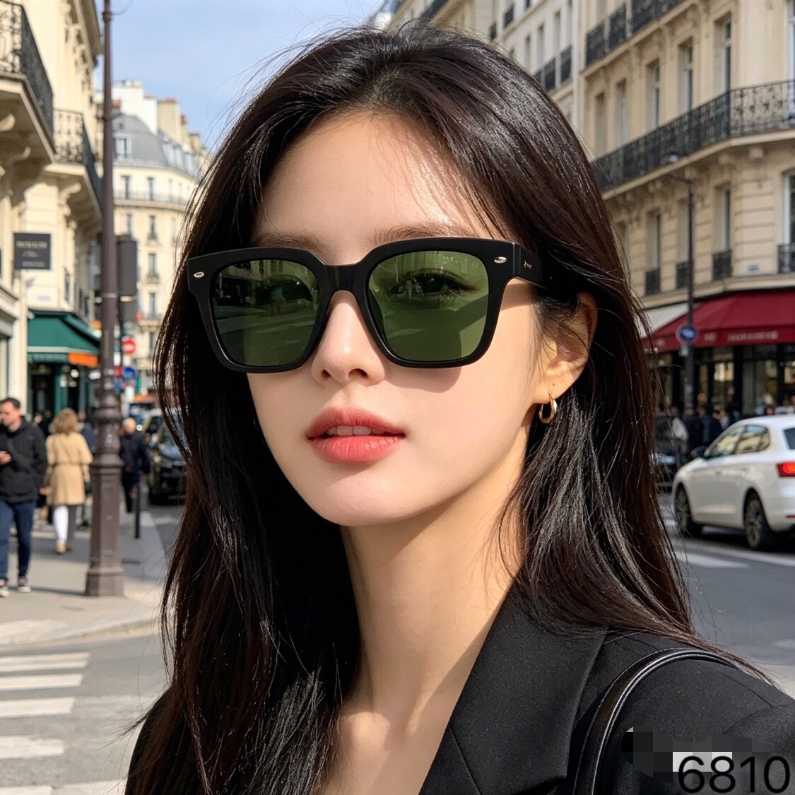 🔥🔥Gucc*复古方形韩版墨镜女方圆脸显瘦高级感大框防紫外线太阳眼镜男