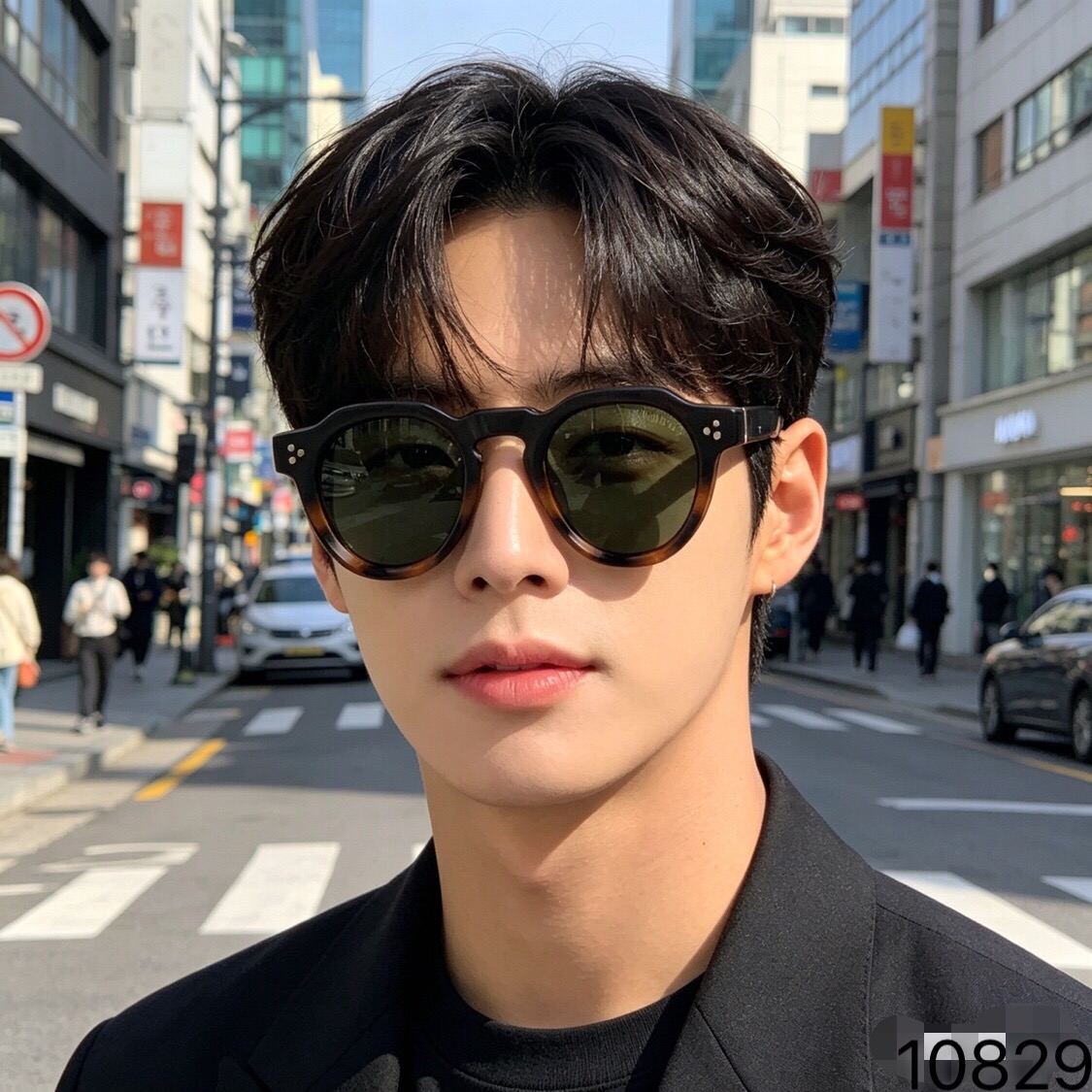 🔥🔥Prad*新款经典圆框复古太阳眼镜丙酸插针时尚男女网红高级感墨镜原宿风