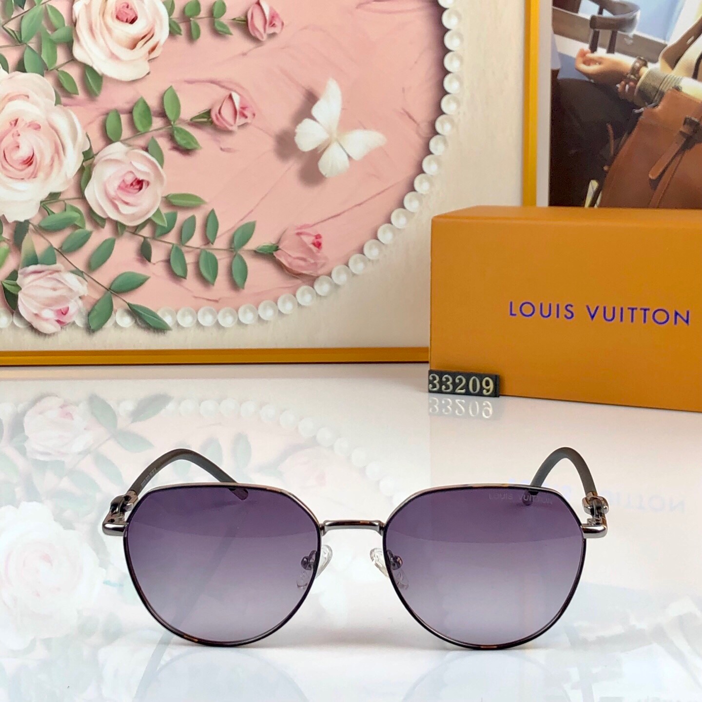 🔥🔥Louis vuitto*小框眼镜开车墨镜女防紫外线优雅复古网红街拍女士偏光小脸太阳镜