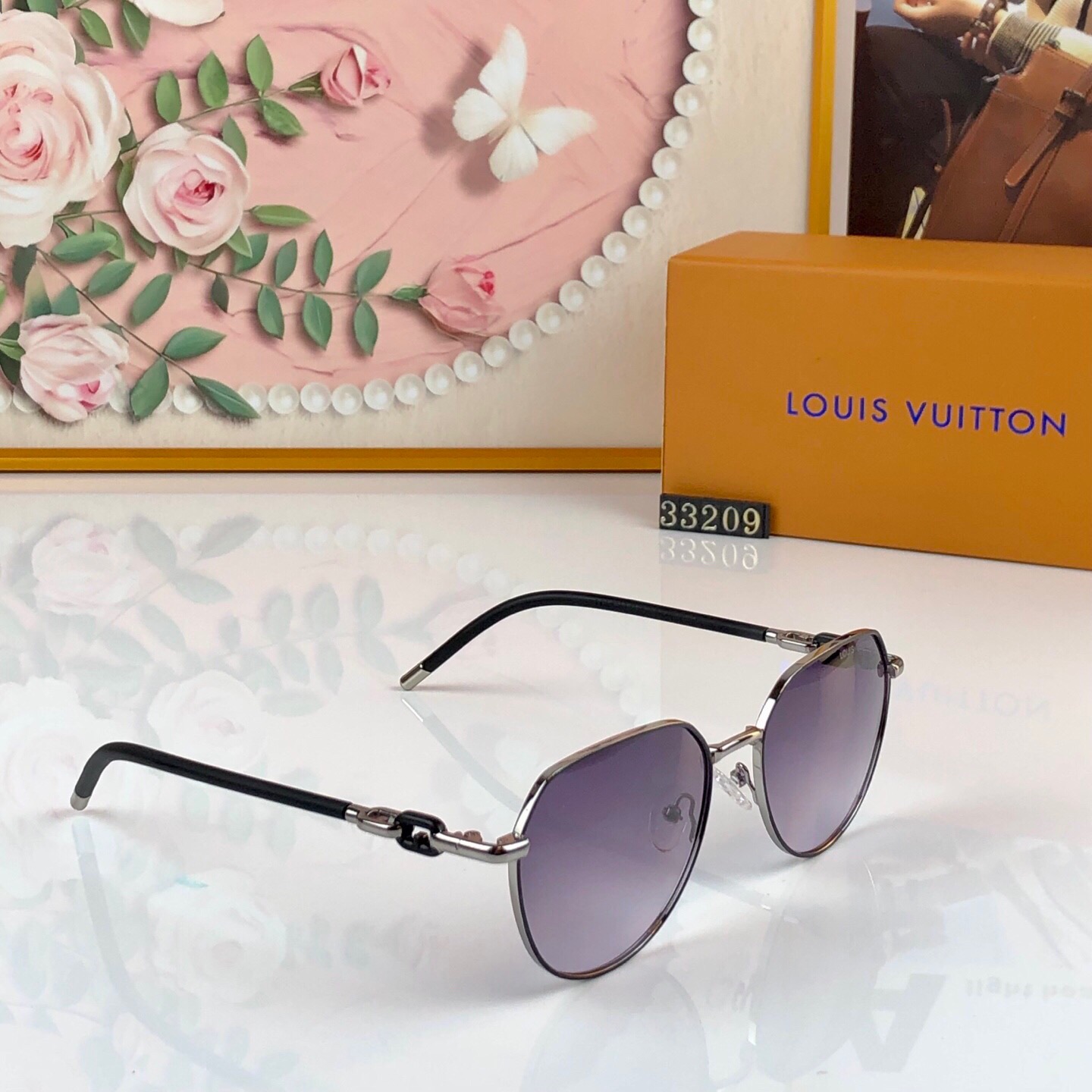 🔥🔥Louis vuitto*小框眼镜开车墨镜女防紫外线优雅复古网红街拍女士偏光小脸太阳镜