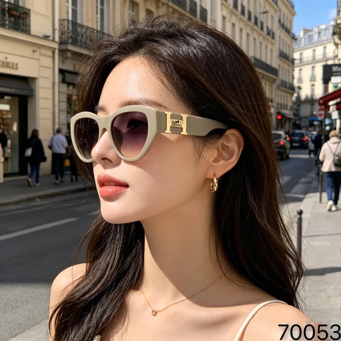 🔥🔥Herme*欧美时尚大牌同款墨镜女高级感2026新款小红书百搭太阳眼镜