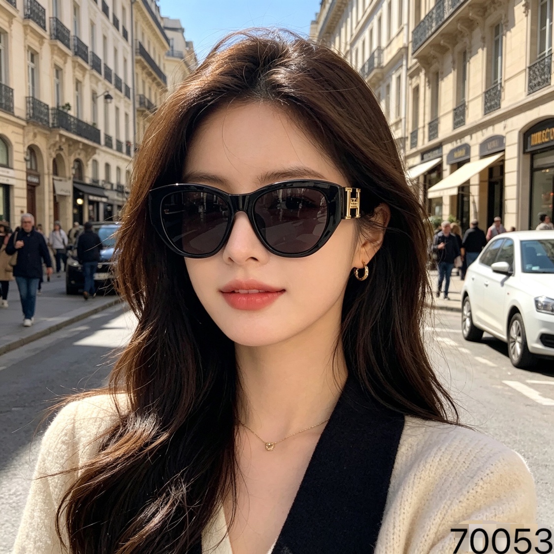 🔥🔥Herme*欧美时尚大牌同款墨镜女高级感2026新款小红书百搭太阳眼镜