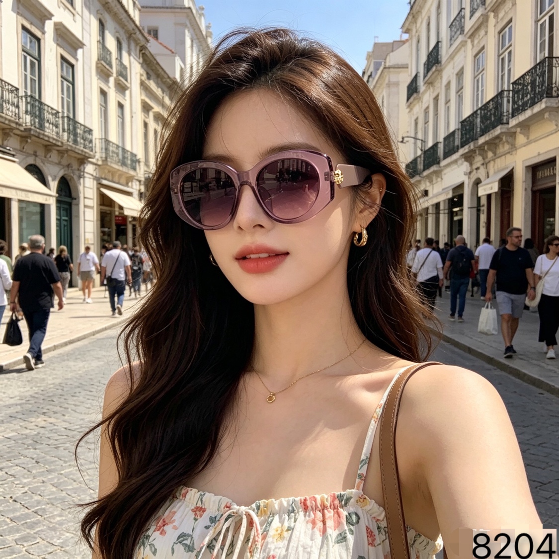 🔥🔥新款椭圆太阳镜高级感辣妹欧美个性圆形甲壳虫墨镜男女潮