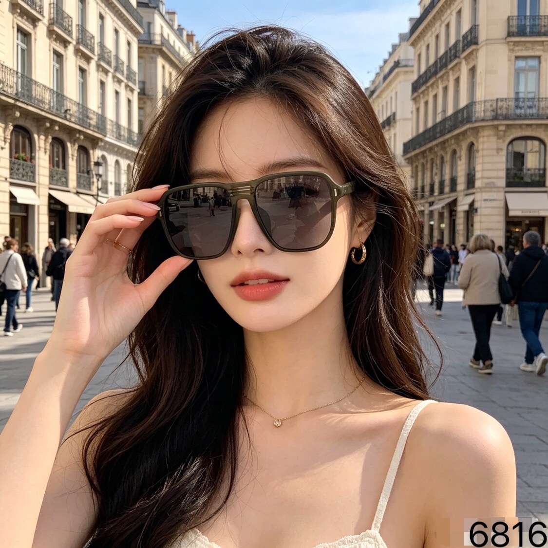 🔥🔥Gucc*港风复古大框双梁太阳镜男士个性时尚高级感ins拍照墨镜女潮