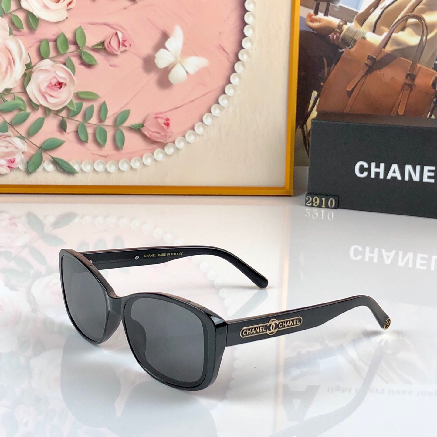 🔥🔥Chane*小香墨镜女时尚潮流防紫外线复古辣妹旅行防晒开车高颜值太阳镜