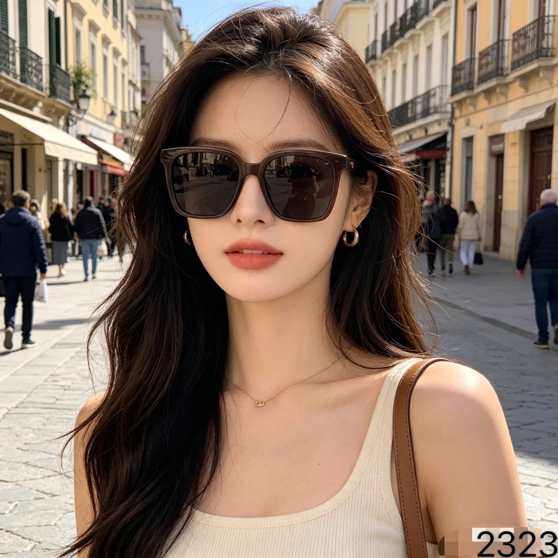 🔥🔥Chane*2026新款复古方框墨镜女网红款ins大脸圆脸显瘦街拍百搭太阳眼镜