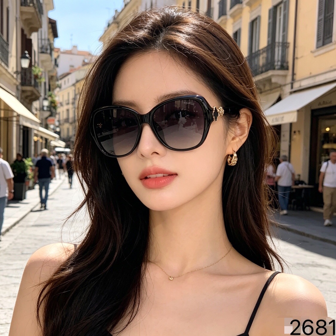 🔥🔥Chane*新款偏光太阳镜四叶草优雅女士潮流韩版墨镜时尚大框驾驶太阳镜
