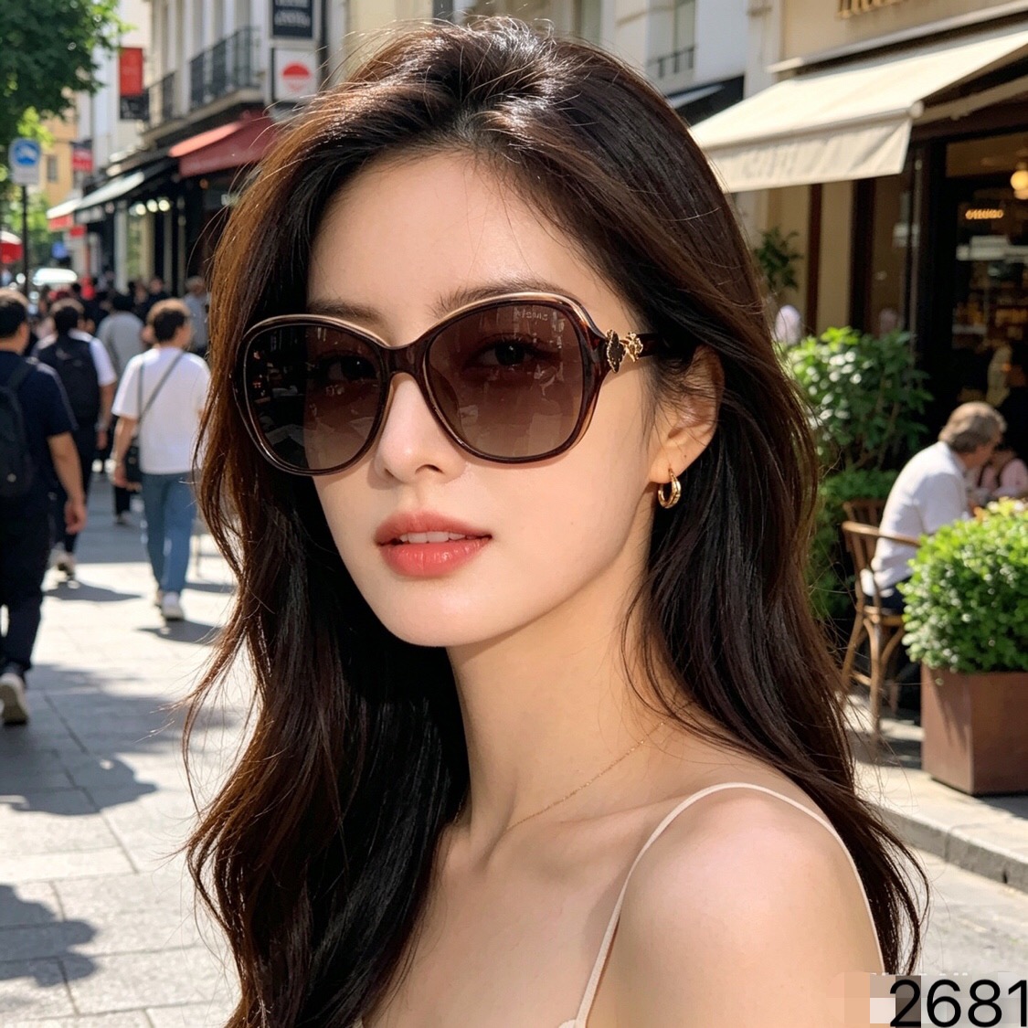 🔥🔥Chane*新款偏光太阳镜四叶草优雅女士潮流韩版墨镜时尚大框驾驶太阳镜
