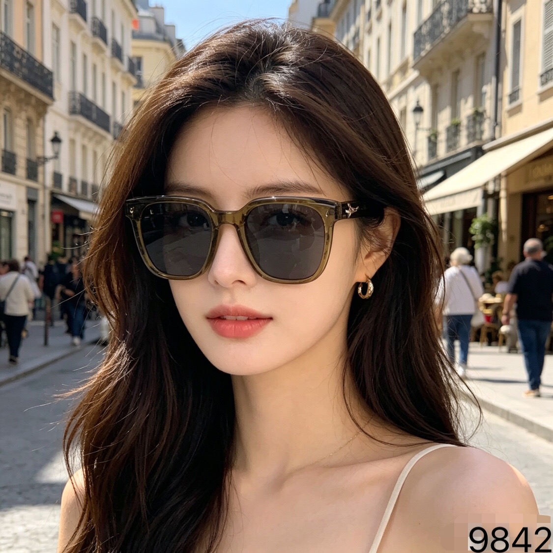 🔥🔥Louis vuitto*橄榄绿墨镜女ins风高级感素颜神器防紫外线太阳镜时尚防晒眼镜男