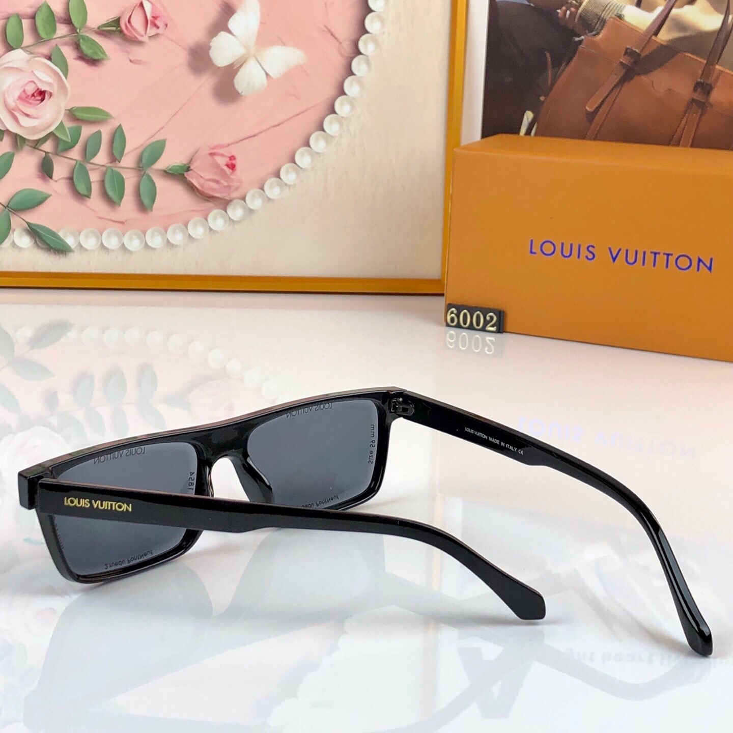🔥🔥Louis vuitto*新款方形太阳镜男时尚休闲防紫外线开车驾驶遮阳复古潮流墨镜