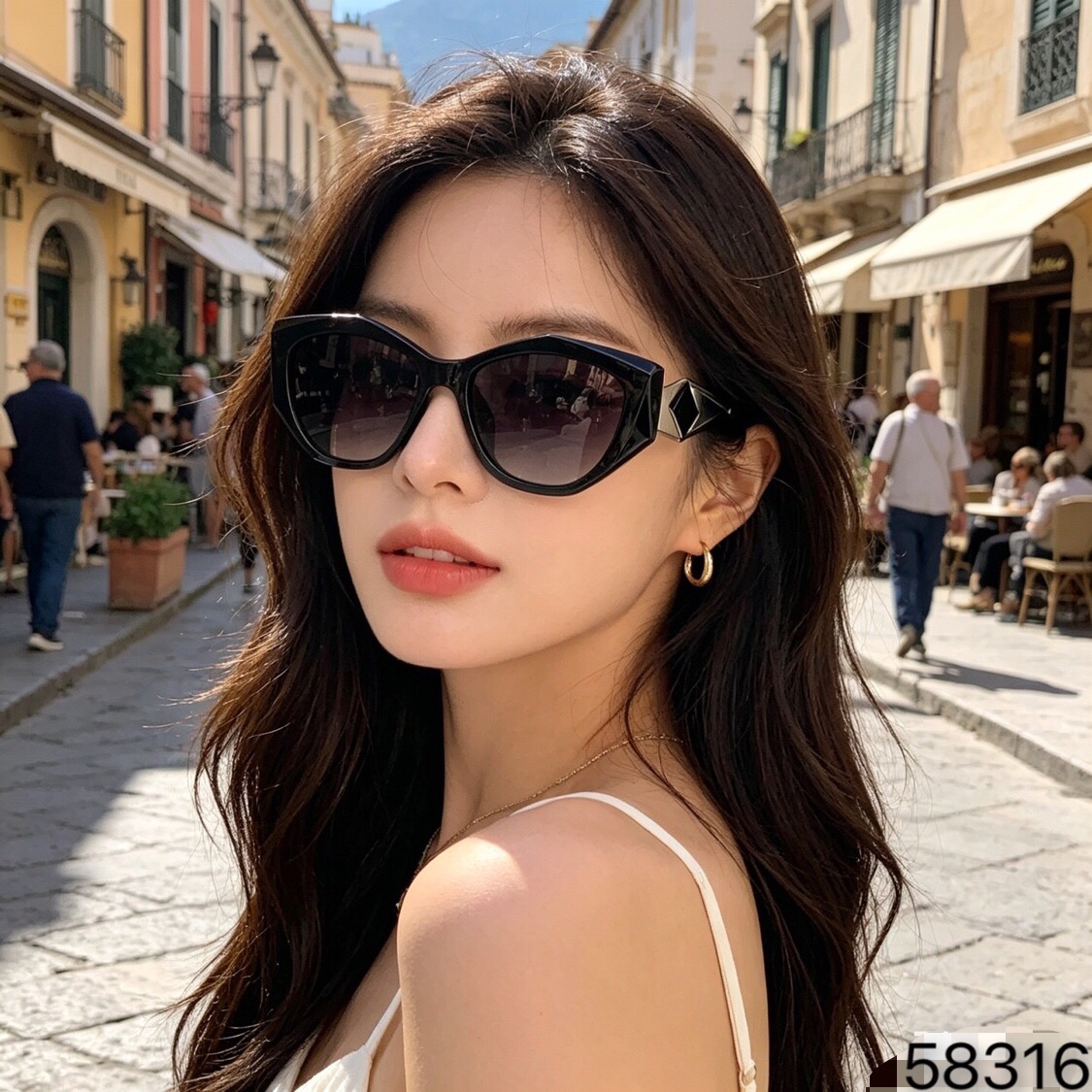 NO:827197,Prad*2026 Trendy square frame new European and American polarized sunglasses trendy female Internet celebrity fashion retro sunglasses glasses sunglasses sunglasses, glasses, prada19860909Prad*2026 潮流方框新款欧美偏光太阳眼镜潮女网红时尚复古墨镜眼镜墨镜太阳镜,眼镜,prada,glasses