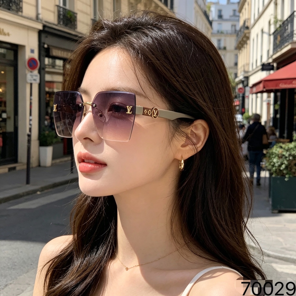 🔥🔥Louis vuitto*2026新款高档网红女士防紫外线 遮阳大框太阳镜 百搭潮显脸小无框