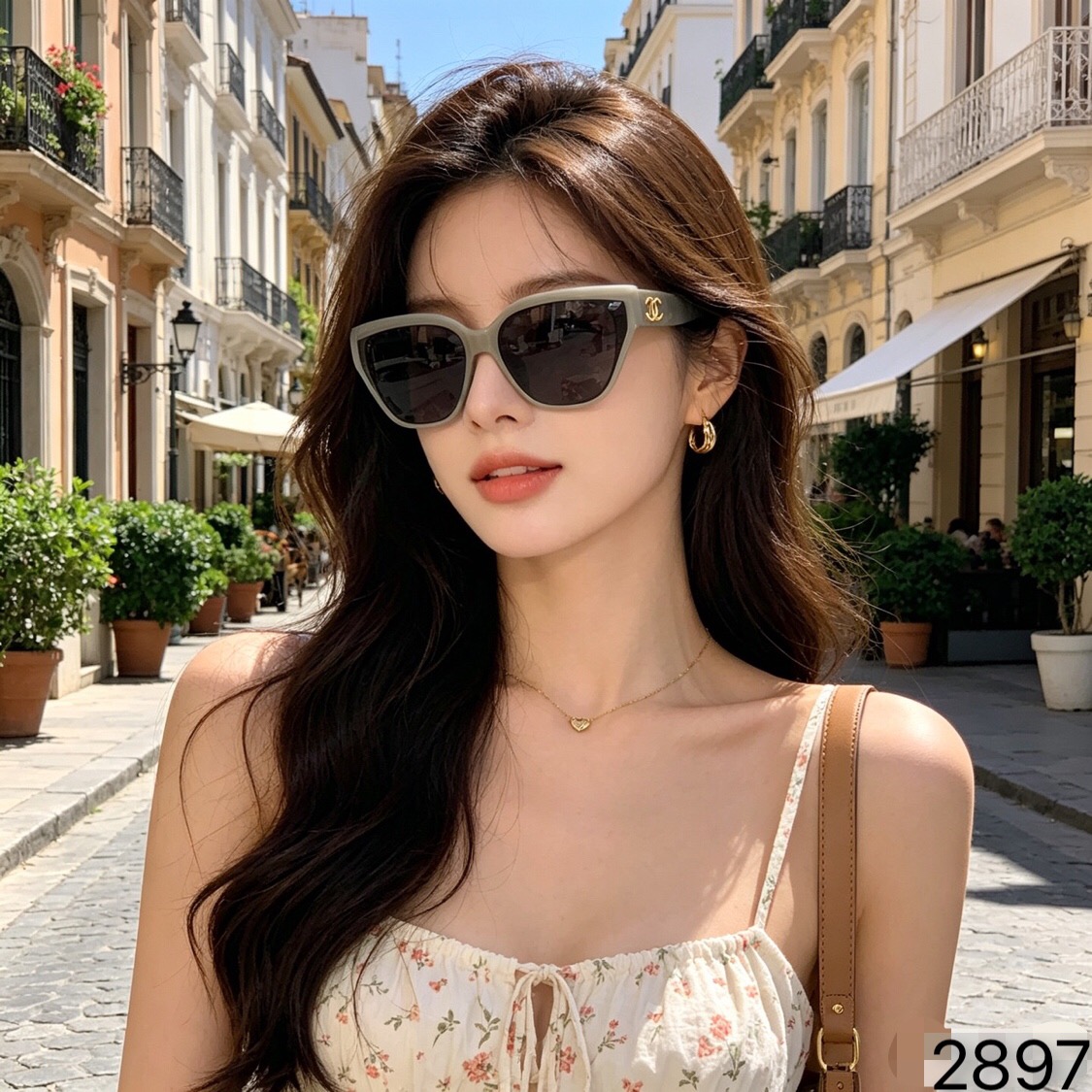 🔥🔥Chane*女潮2026新款小框个性网红风高级感墨镜高颜值开车度假太阳镜