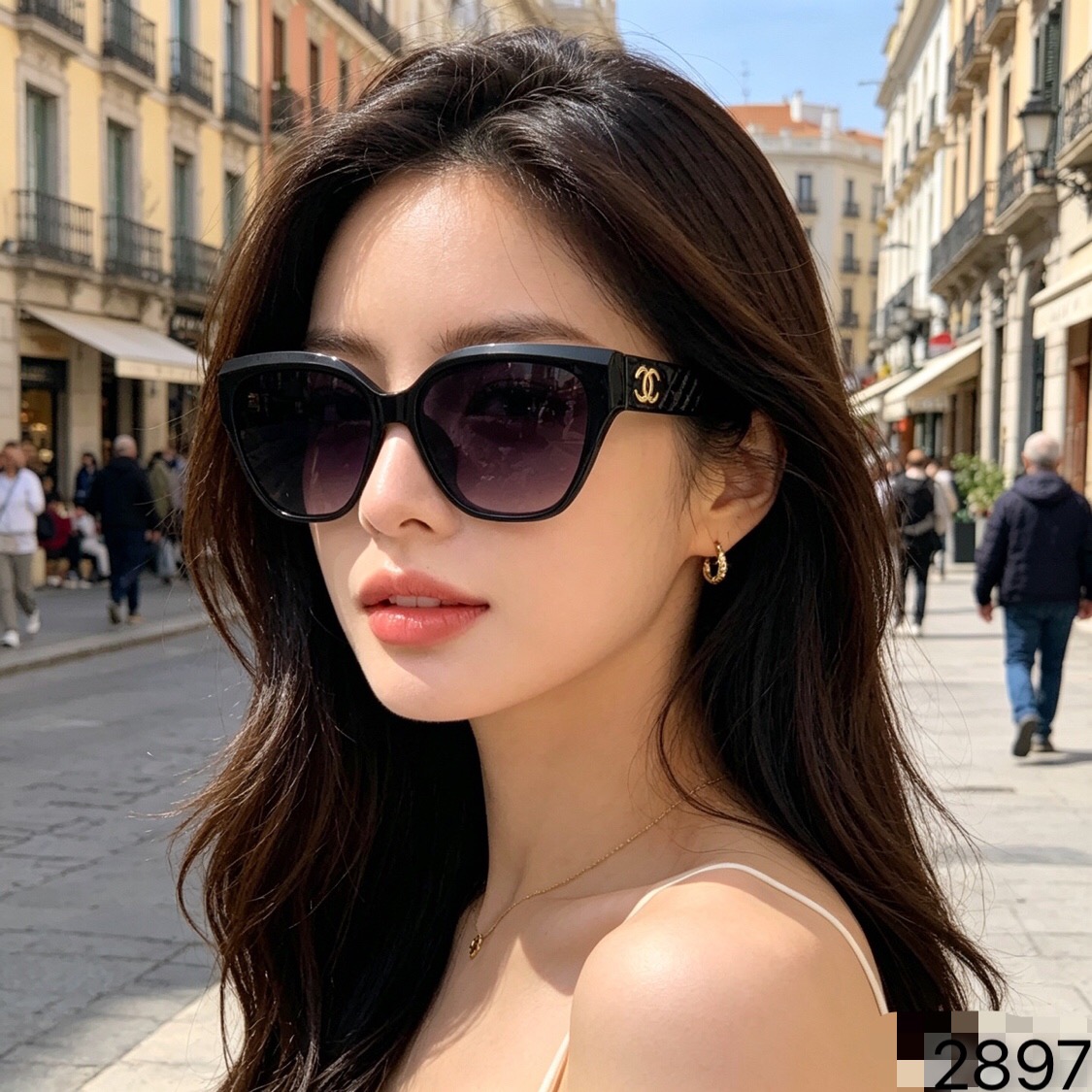 🔥🔥Chane*女潮2026新款小框个性网红风高级感墨镜高颜值开车度假太阳镜