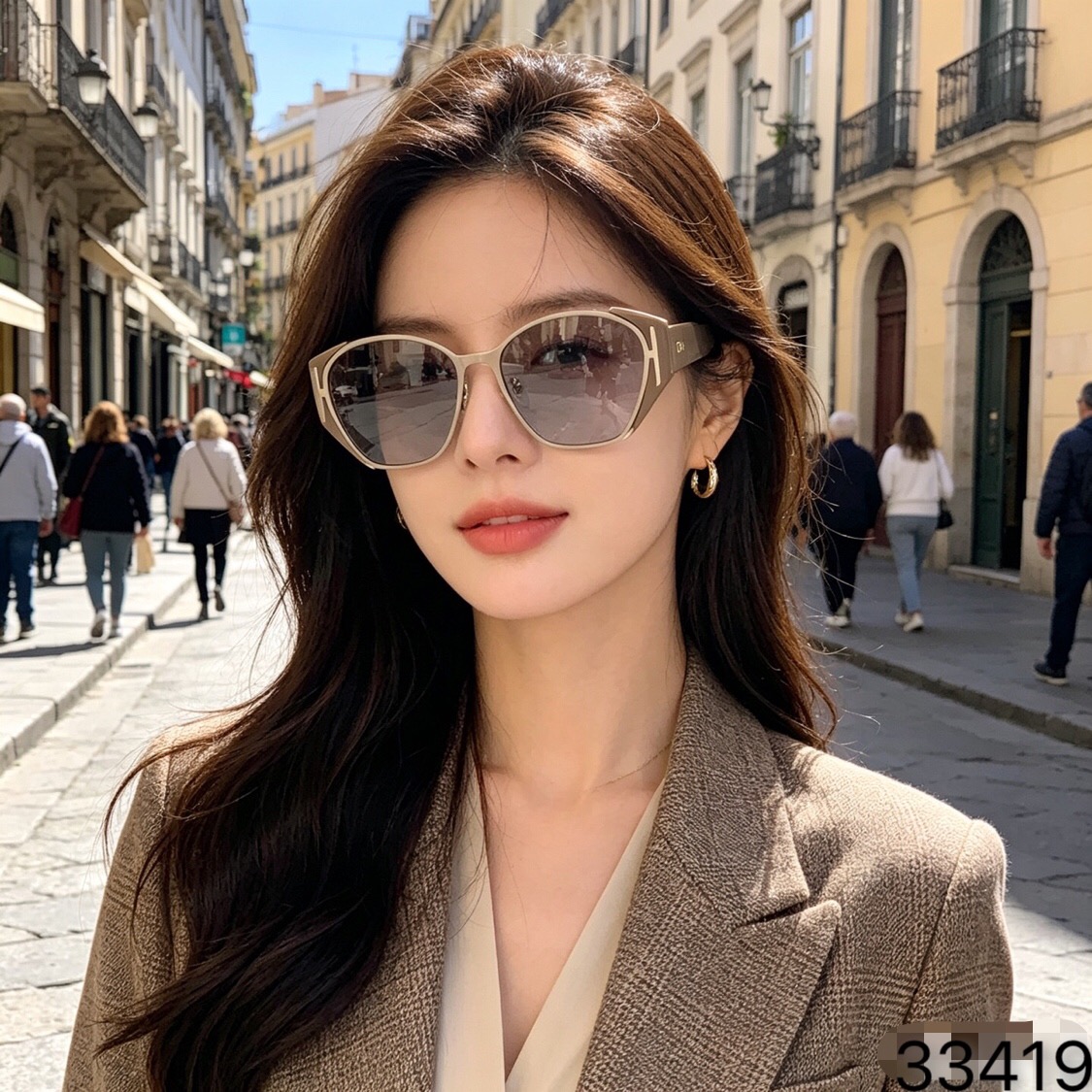 🔥🔥Dio*新款时尚潮流太阳眼镜网红同款街拍摆拍墨镜女防紫外线猫眼太阳镜