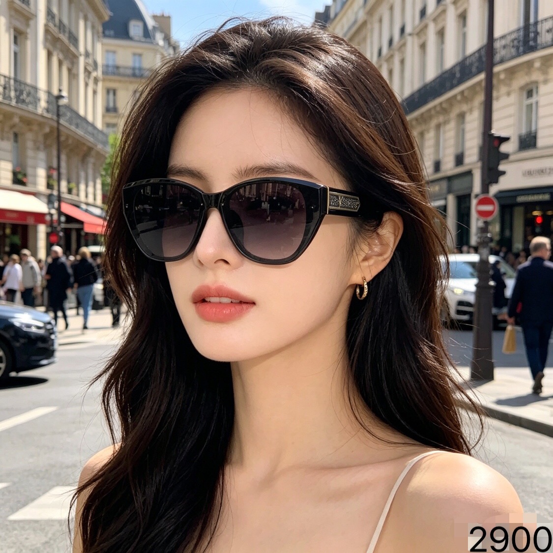 🔥🔥Louis vuitto*新款高级感椭圆框太阳镜女时尚防晒百搭显脸小防紫外线墨镜