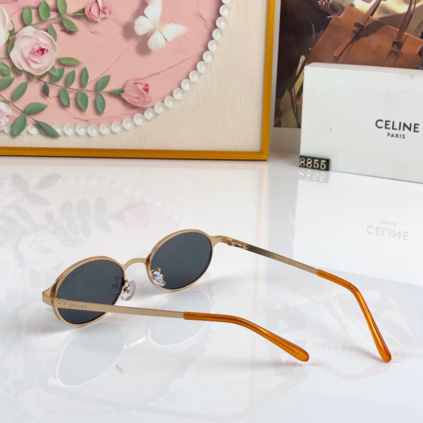 🔥🔥Celin*金属椭圆框墨镜男女嘻哈凹造型拍照太阳眼镜出游防紫外线眼镜