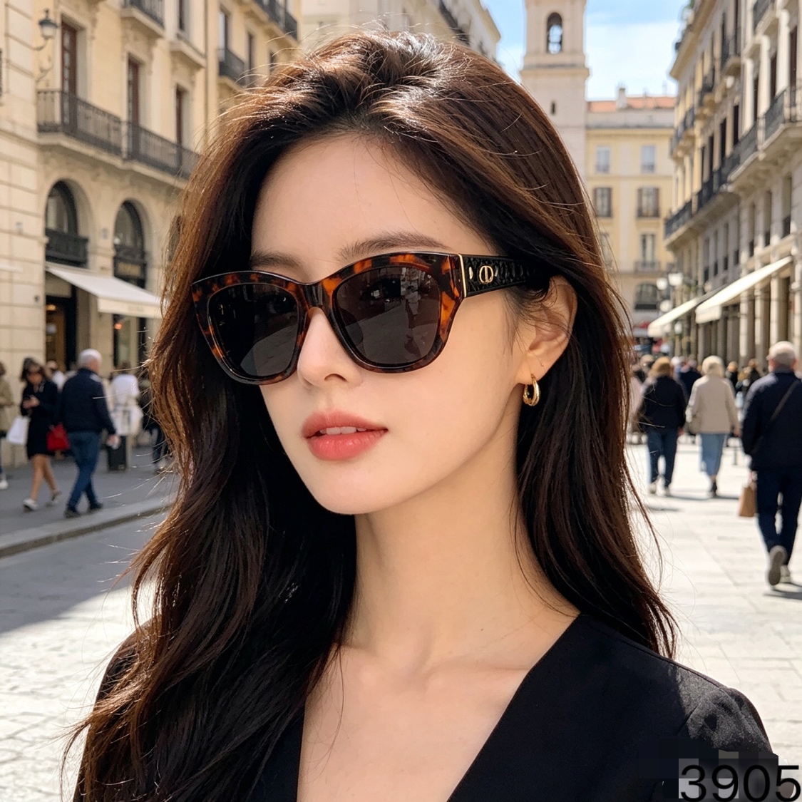 🔥🔥Dio*欧美时髦高级感太阳眼镜网红同款时尚方框太阳镜新款女潮复古墨镜