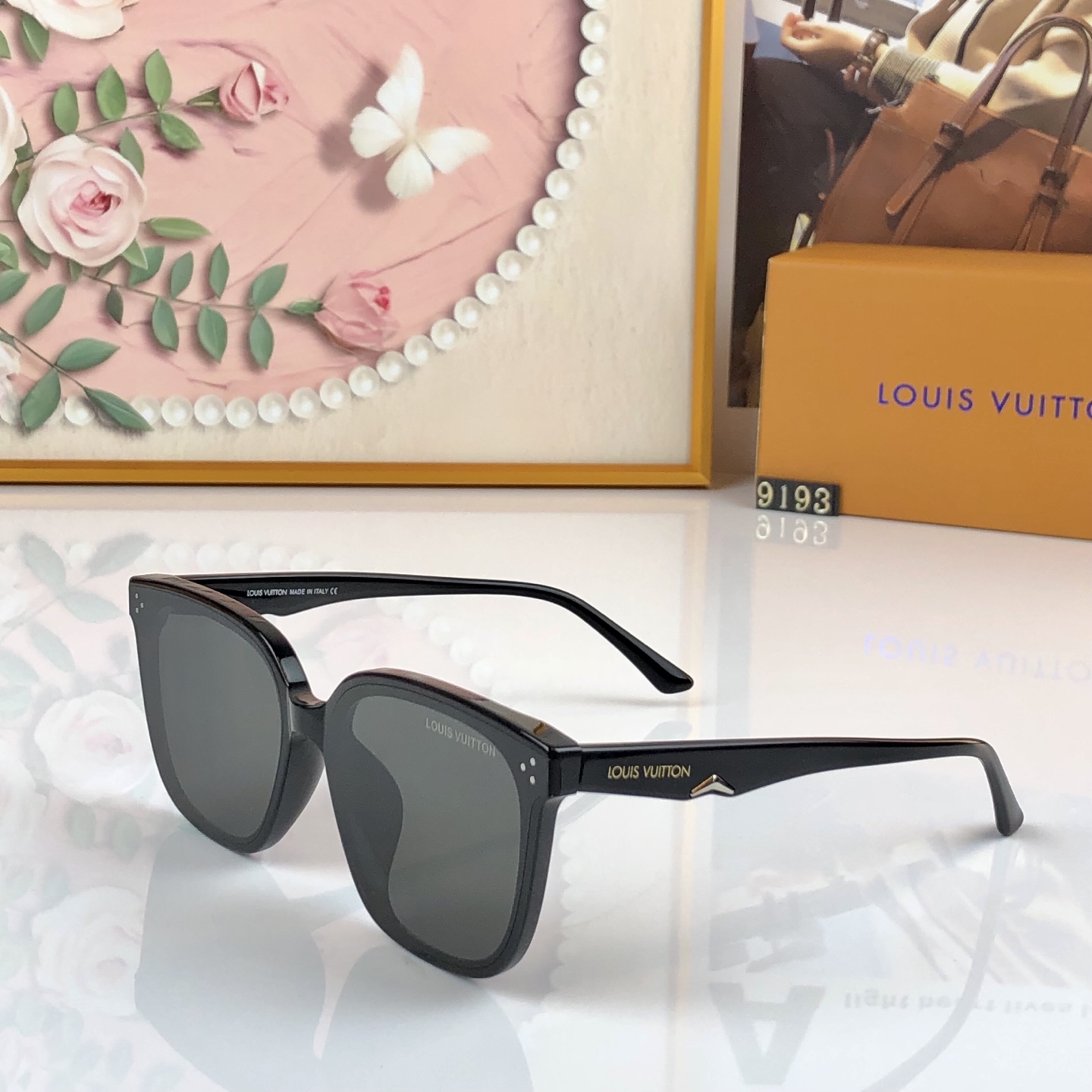 🔥🔥Louisvuitto*欧美时髦高级感太阳眼镜网红同款时尚方框太阳镜新款女潮复古墨镜