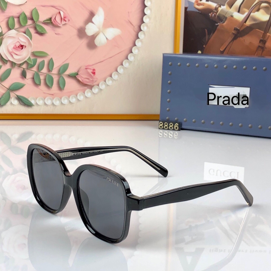 🔥🔥Prad*轻奢新款男女时尚太阳镜驾驶出游度假旅游墨镜逛街休闲墨镜