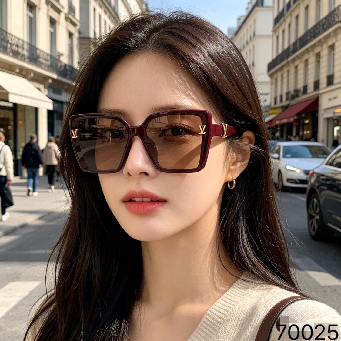 🔥🔥Louisvuitto*墨镜女大脸显瘦防紫外线ins韩版网红同款辣妹太阳镜防晒圆脸酷