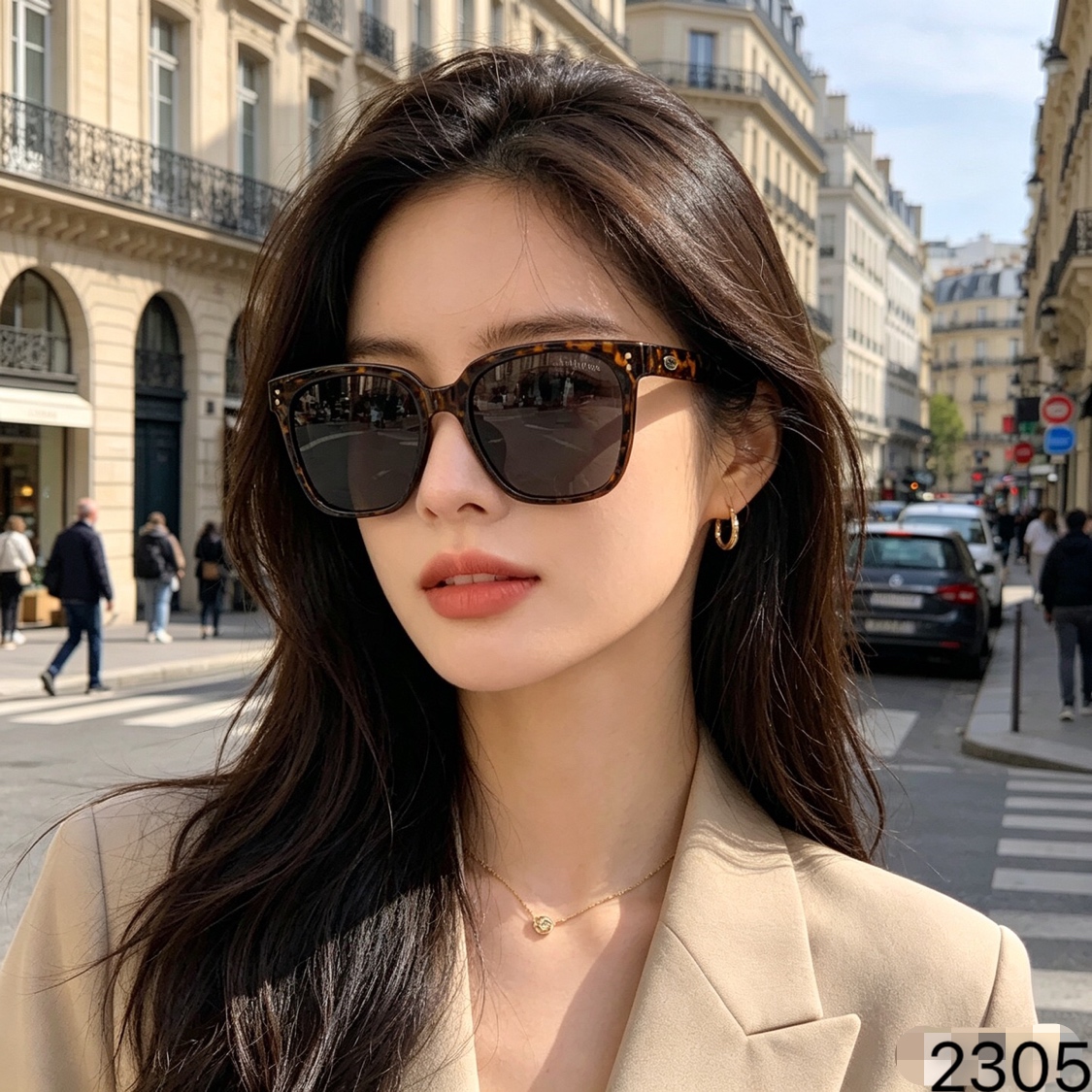 🔥🔥Chane*新款韩版潮款方框男女高级感夏季偏光太阳镜网红防晒可配度数墨镜