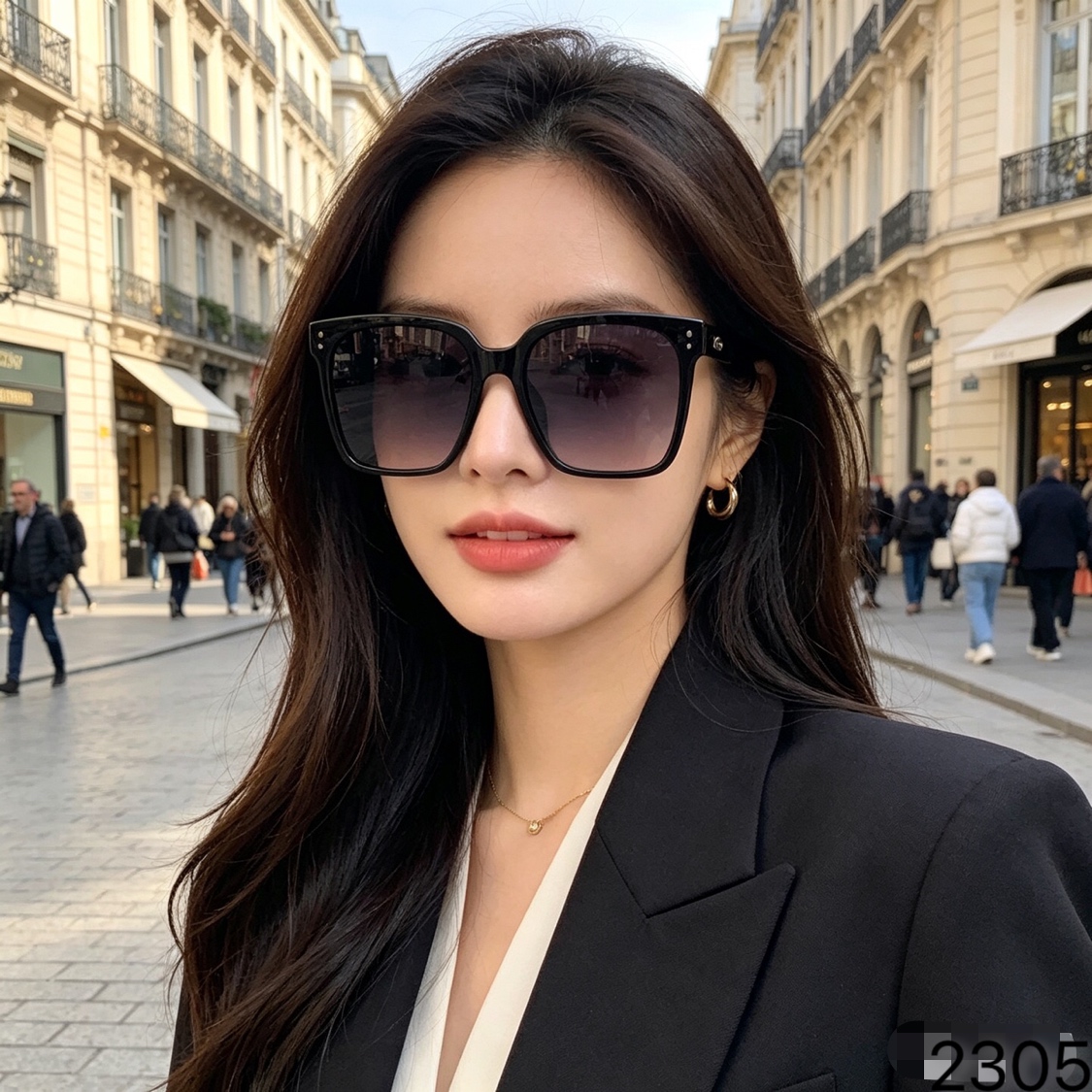 🔥🔥Chane*新款韩版潮款方框男女高级感夏季偏光太阳镜网红防晒可配度数墨镜