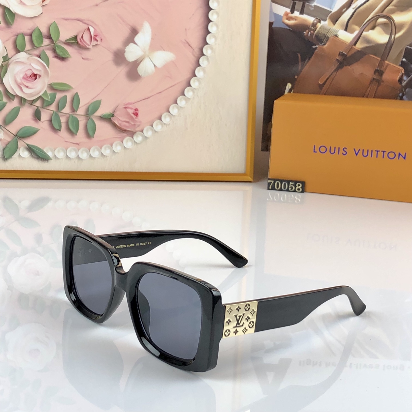 🔥🔥LOUISVUITTO*新款复古大框太阳镜女方形墨镜欧美潮流街拍网红太阳眼镜夏季