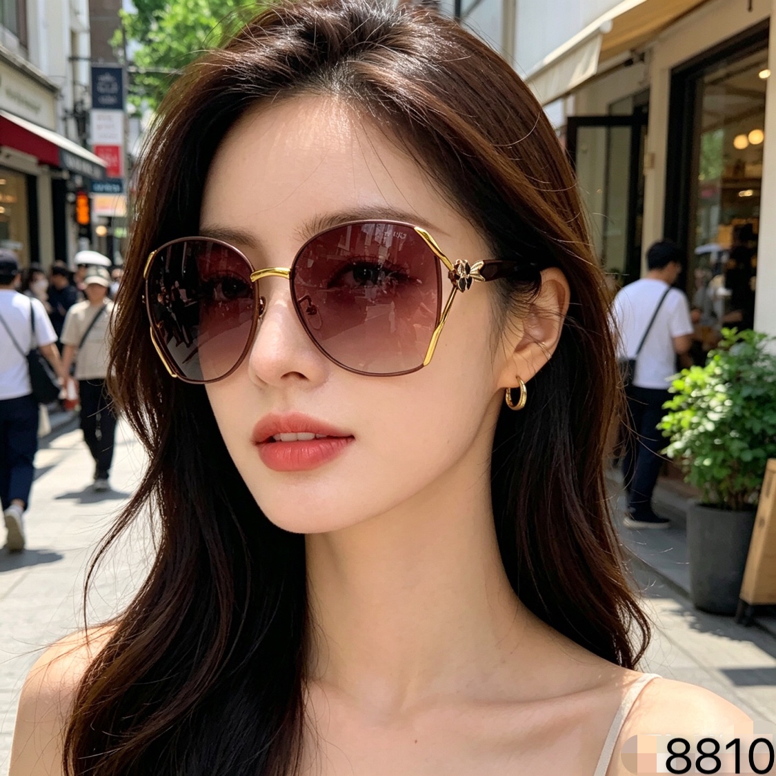 。。CHANE*网红太阳镜女夏季时尚2026新款眼镜防紫外线偏光大脸显瘦防晒墨镜