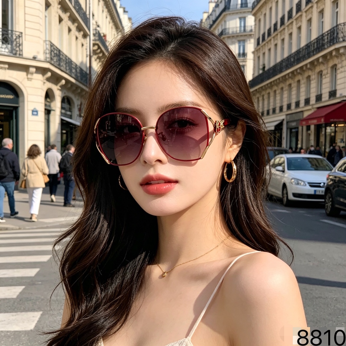 。。CHANE*网红太阳镜女夏季时尚2026新款眼镜防紫外线偏光大脸显瘦防晒墨镜