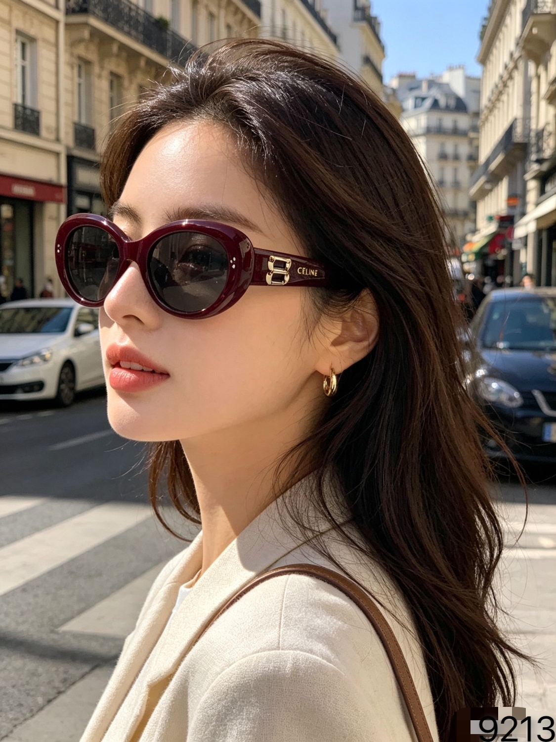 celin*同款百搭墨镜女款2026新款复古猫眼椭圆小框防紫外线太阳眼镜