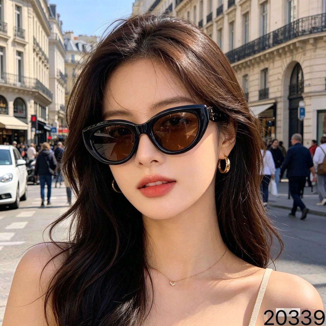 🔥🔥CHANE*新款时尚潮流太阳眼镜网红同款街拍摆拍墨镜女防紫外线猫眼太阳镜