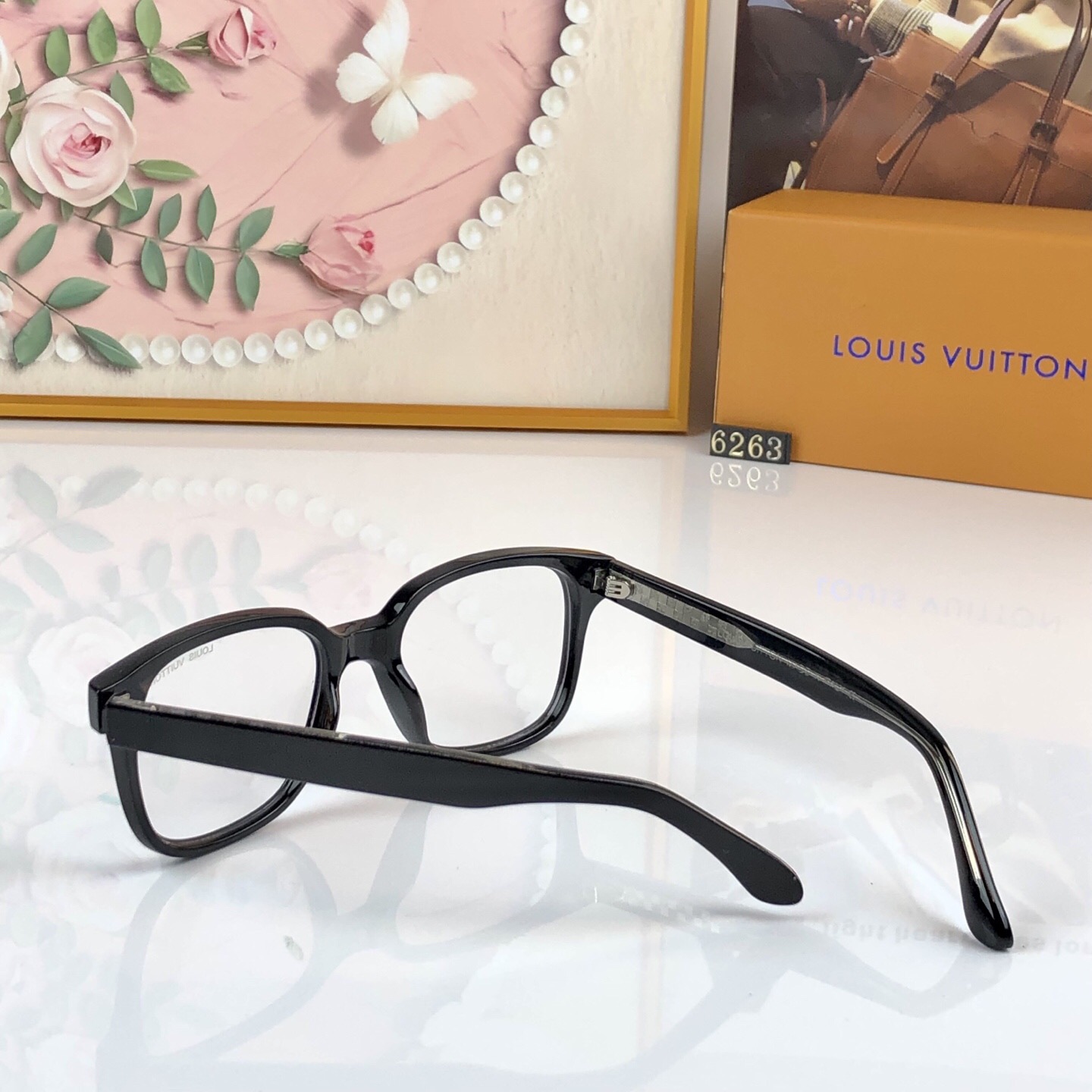 🔥🔥LOUISVUITTO*黑框眼镜潮痞帅大框显脸小素颜眼镜框防蓝光近视可配度数时髦