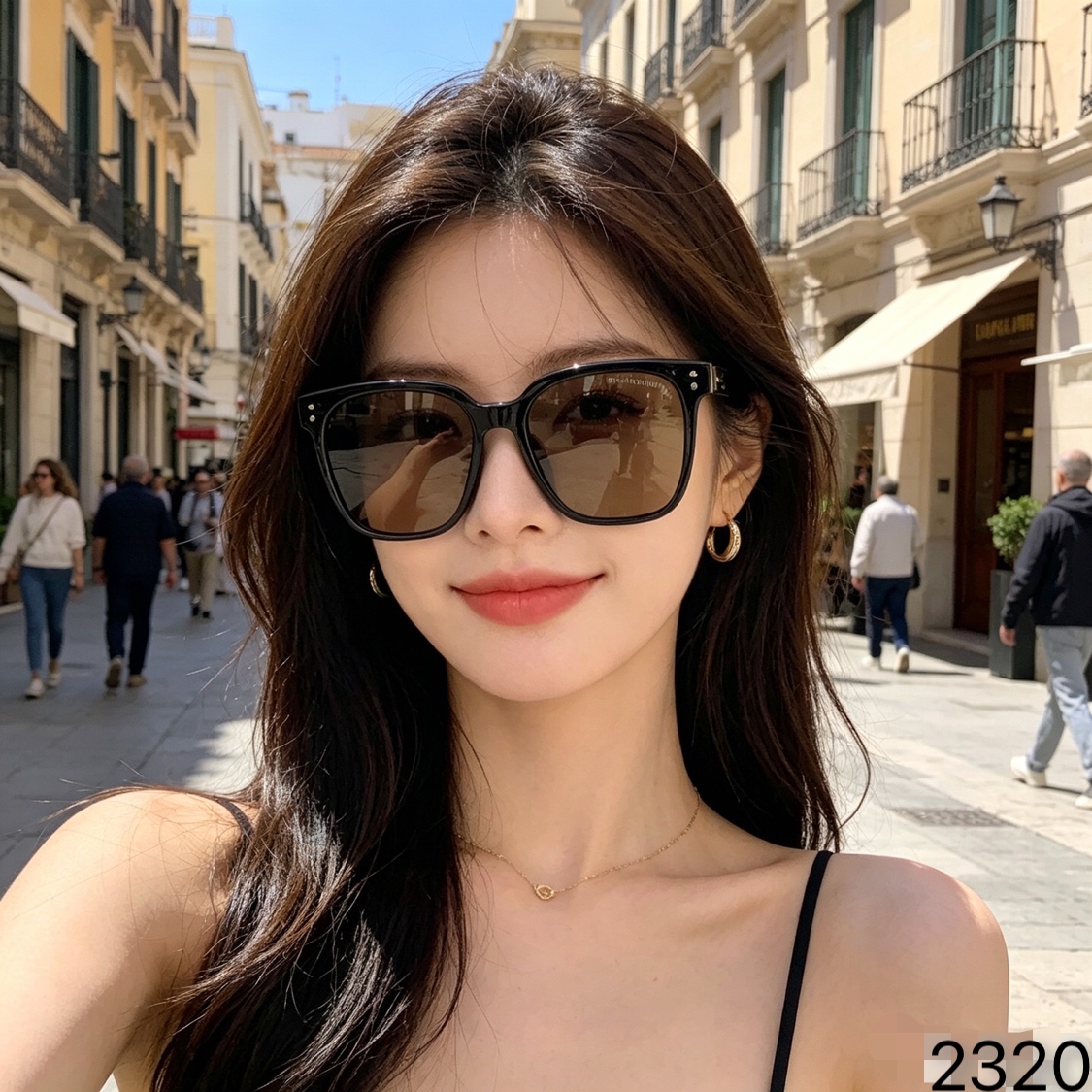 🔥🔥LOUISVUITTO*墨镜女款新款高级感美式时尚网红百搭显脸小辣妹太阳镜