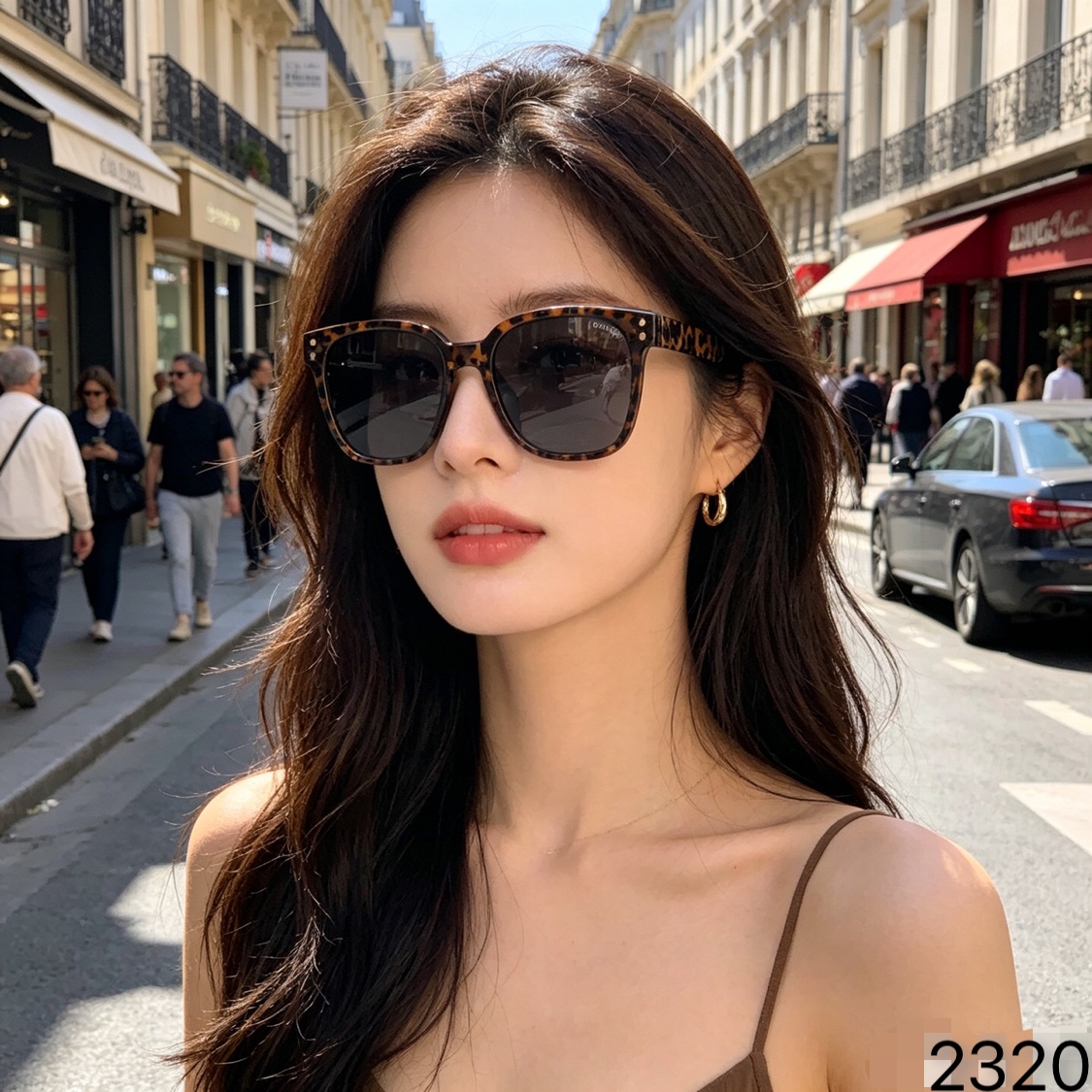 🔥🔥LOUISVUITTO*墨镜女款新款高级感美式时尚网红百搭显脸小辣妹太阳镜