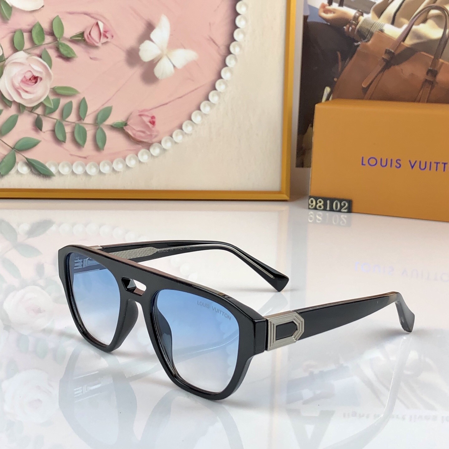 🔥🔥LOUISVUITTO*新款太阳眼镜轻奢时尚板材方框太阳眼镜男女同款太阳镜