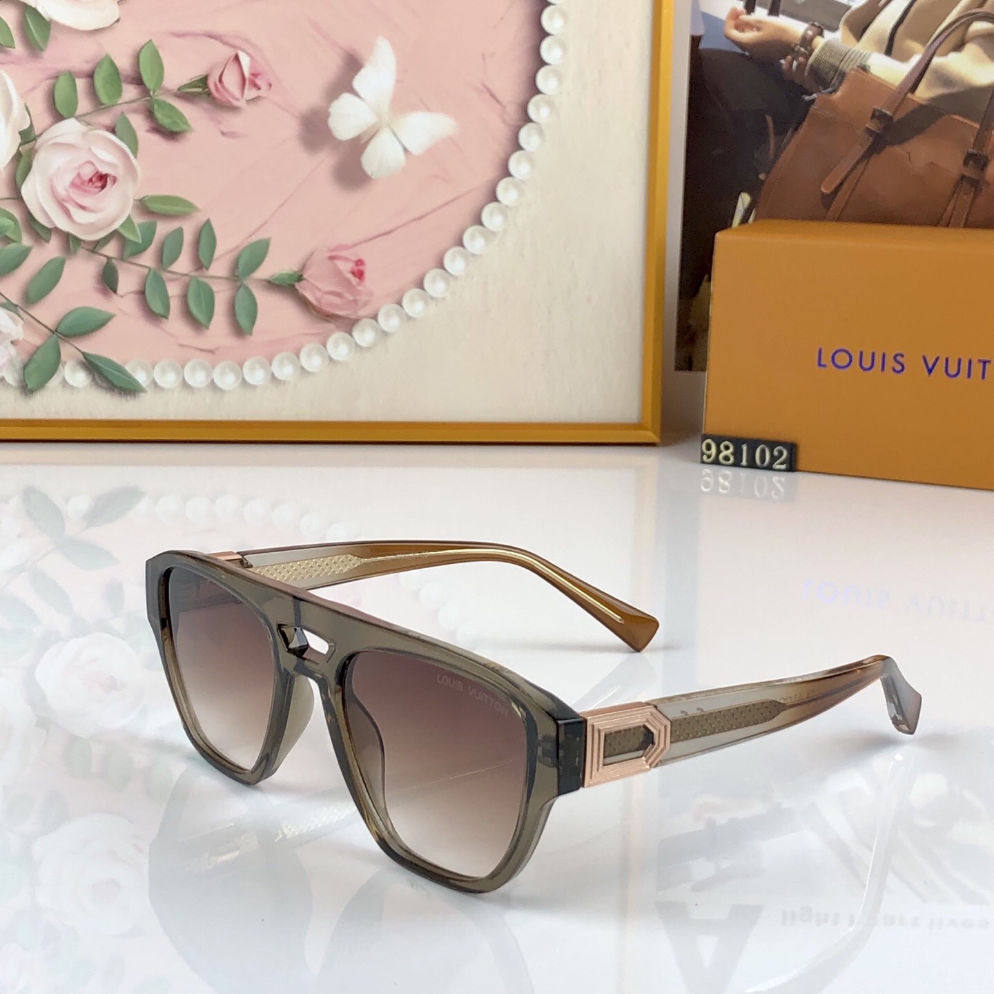 🔥🔥LOUISVUITTO*新款太阳眼镜轻奢时尚板材方框太阳眼镜男女同款太阳镜