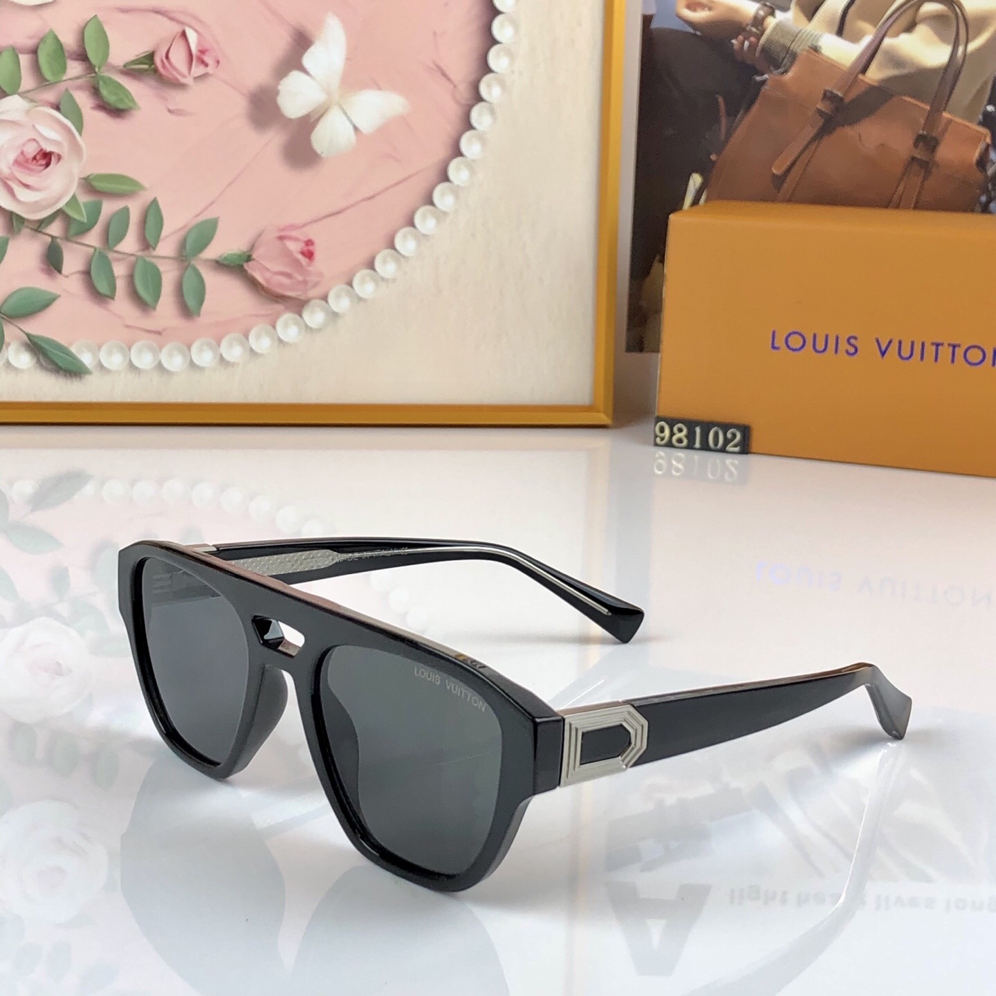🔥🔥LOUISVUITTO*新款太阳眼镜轻奢时尚板材方框太阳眼镜男女同款太阳镜