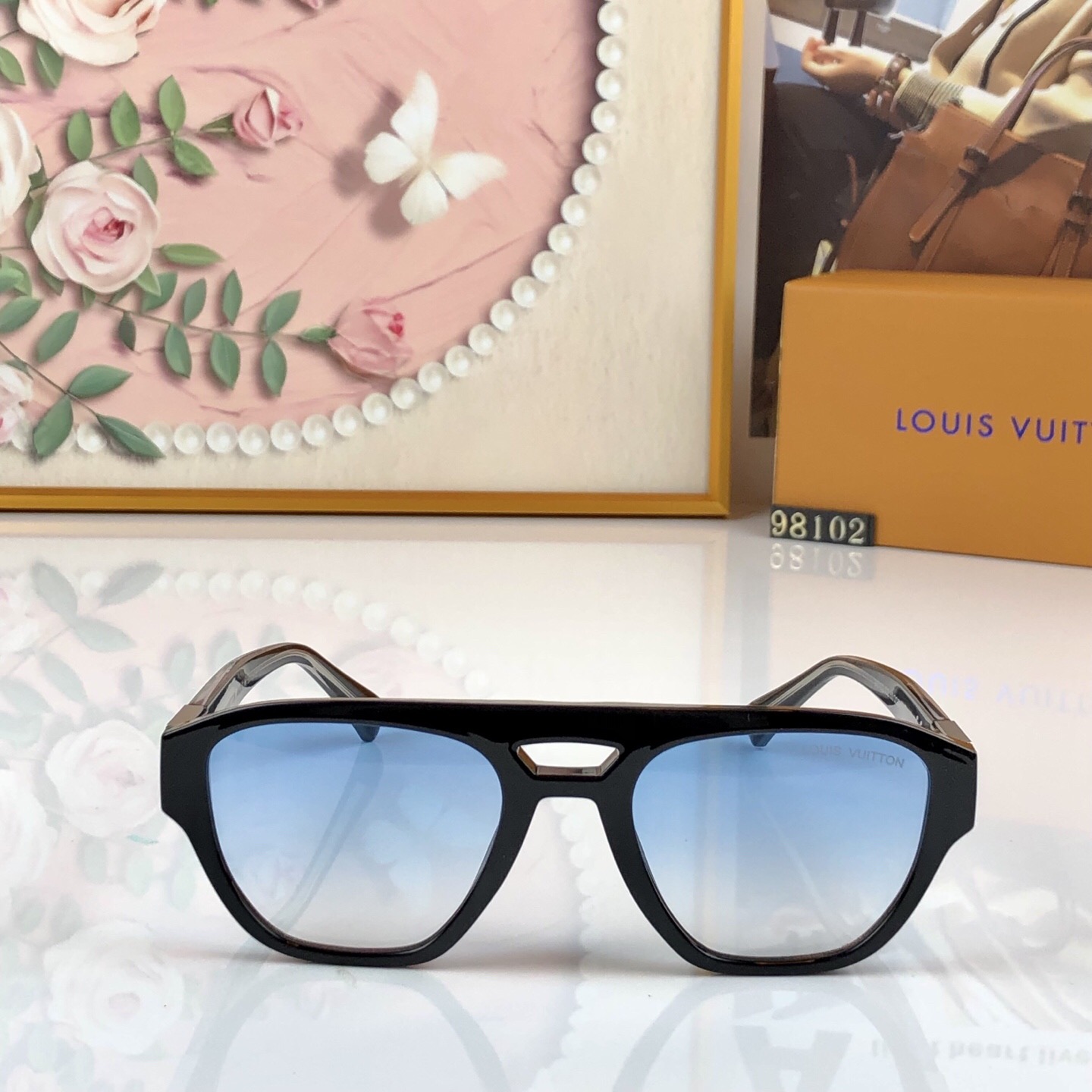 🔥🔥LOUISVUITTO*新款太阳眼镜轻奢时尚板材方框太阳眼镜男女同款太阳镜