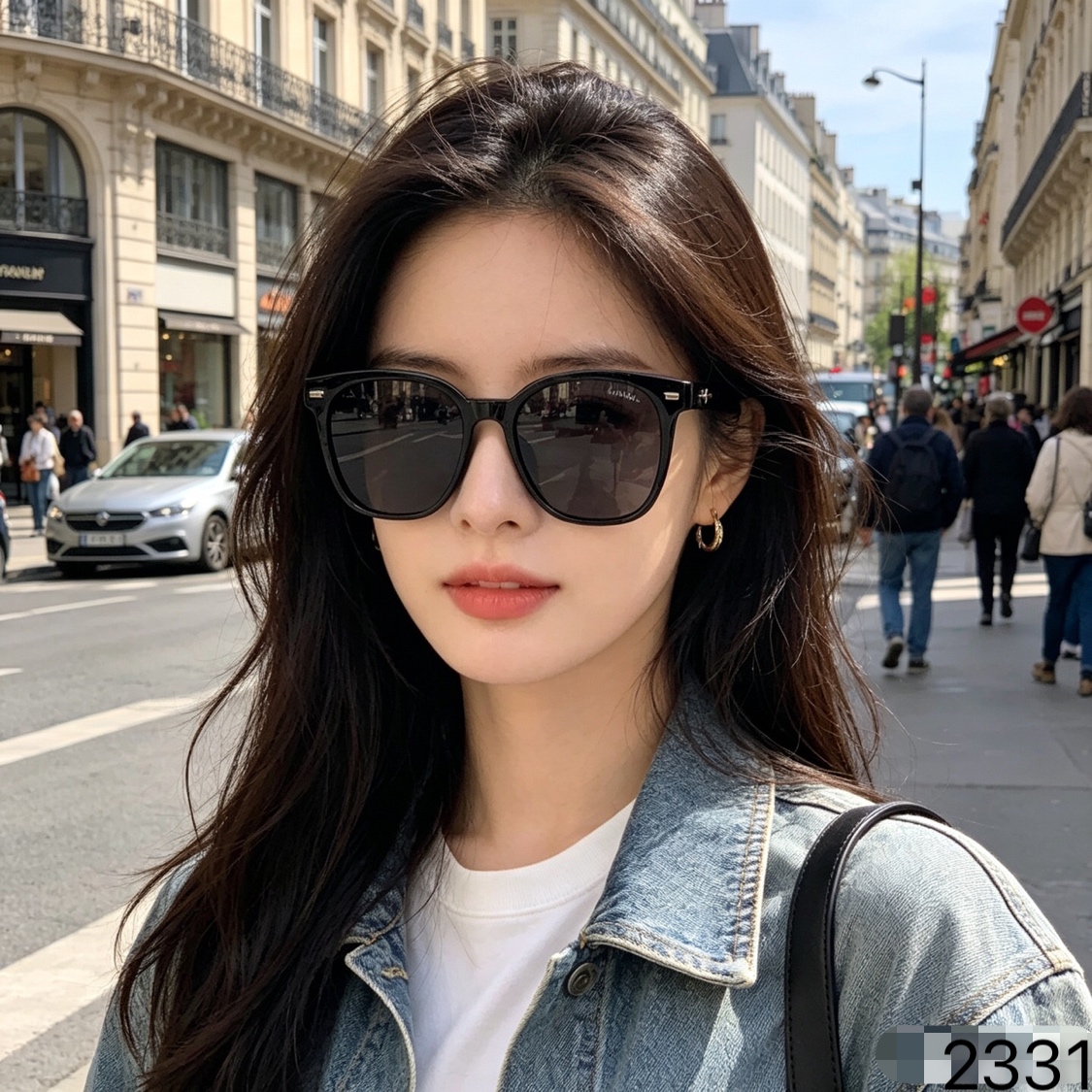 🔥🔥CHANE*2026新款墨镜女款高级感防紫外线偏光太阳眼镜黑框渐变色方圆脸