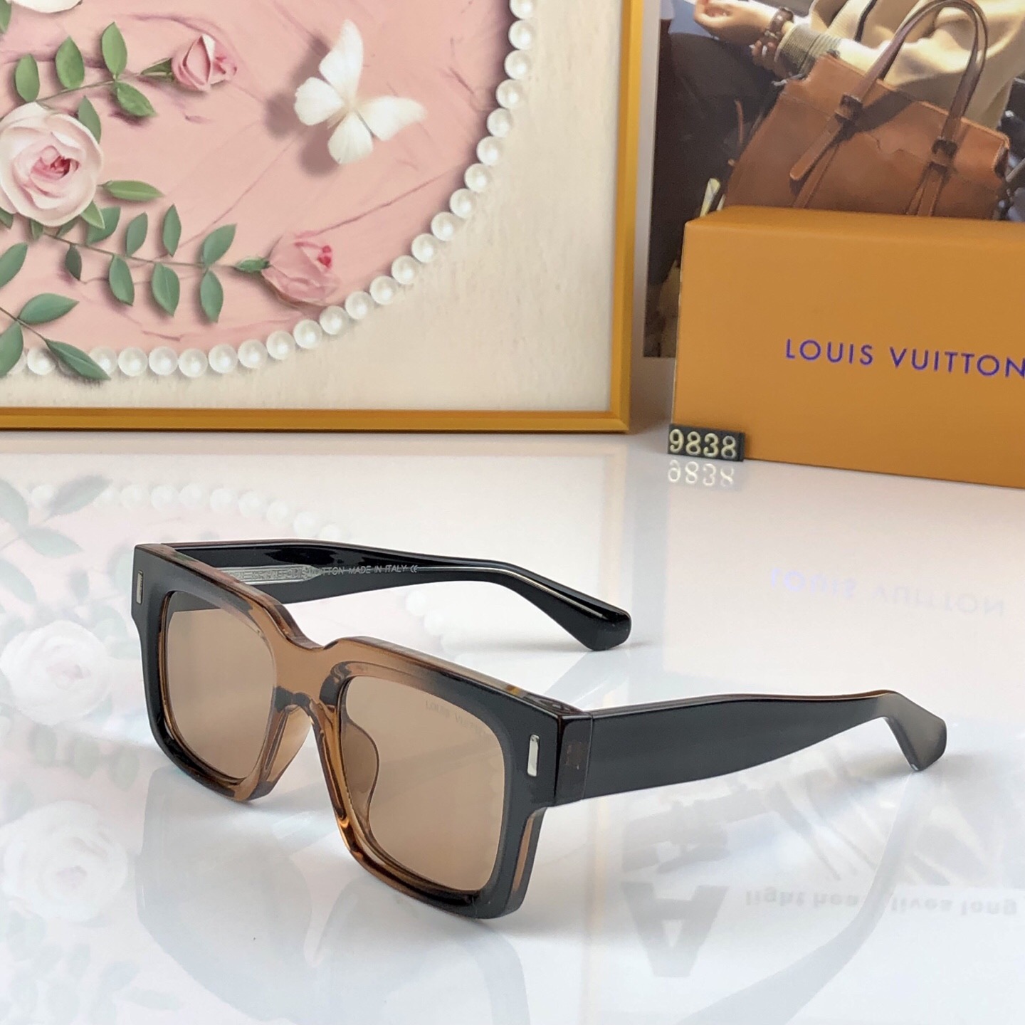 🔥🔥LOUISVUITTO*美式潮大框方形复古太阳眼镜潮男女网红时尚街拍墨镜ins开车