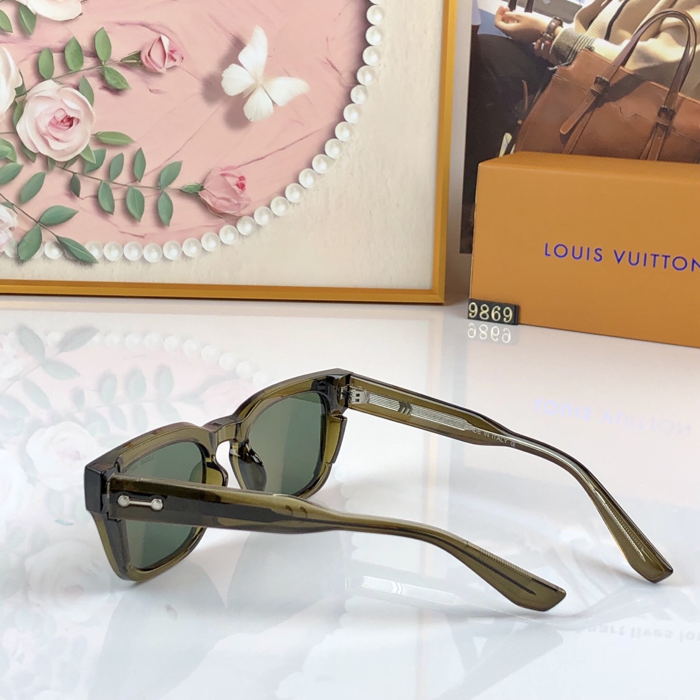 🔥🔥LOUISVUITTO*潮流方框方形复古太阳眼镜潮男女网红时尚街拍墨镜ins开车