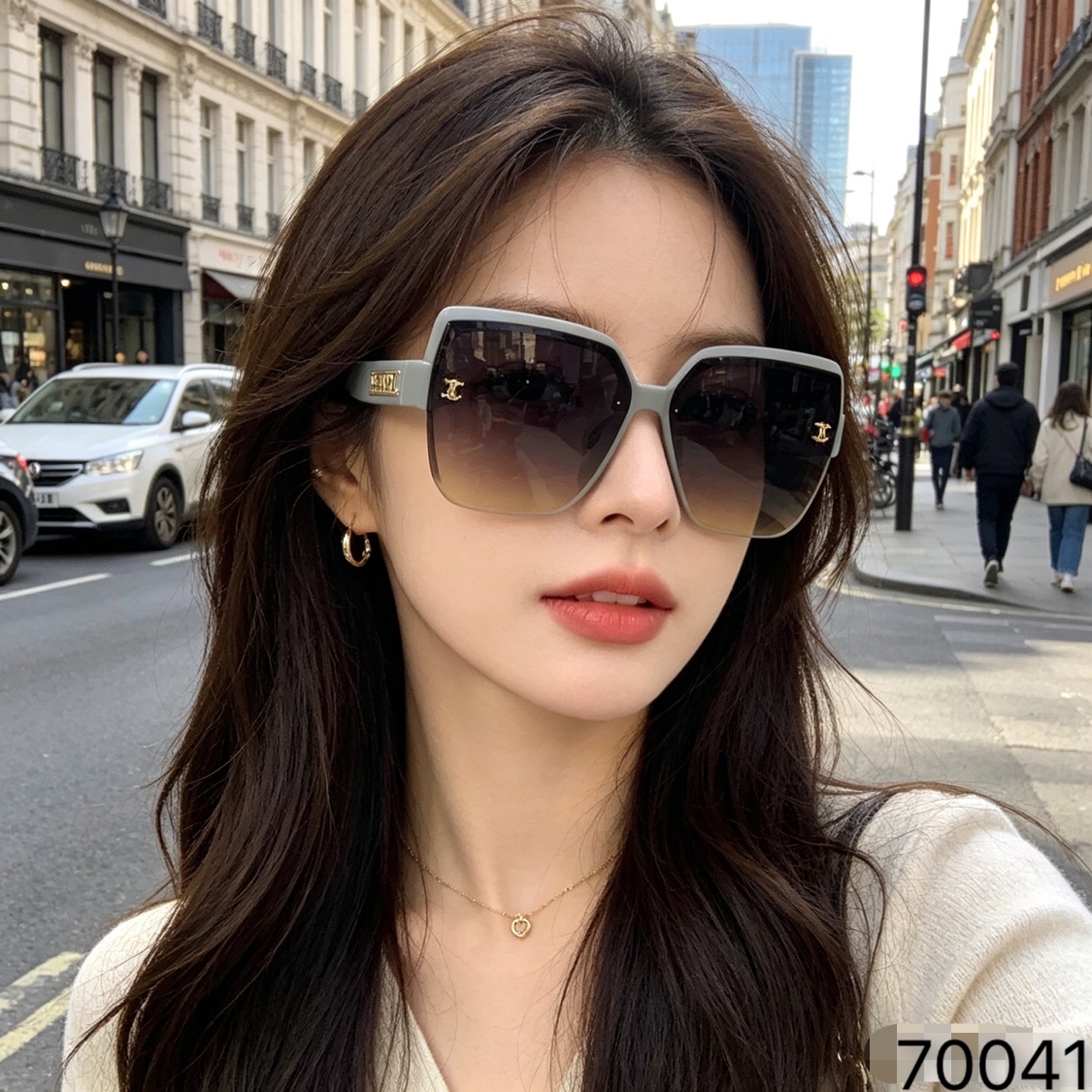 🔥🔥CHANE*轻奢大框网红太阳镜女渐变色防紫外线显白显瘦百搭神器高级感墨镜