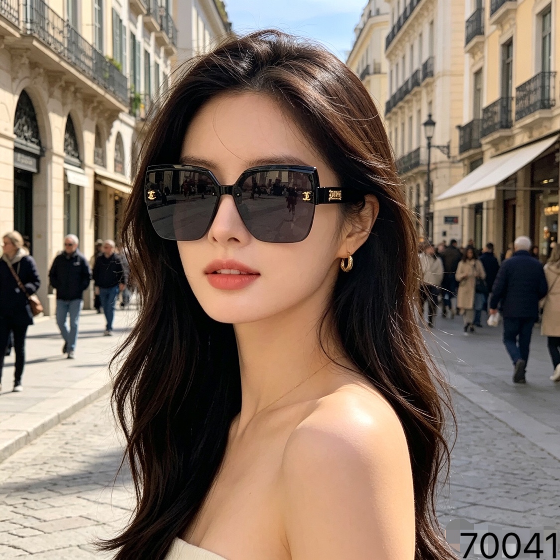 🔥🔥CHANE*轻奢大框网红太阳镜女渐变色防紫外线显白显瘦百搭神器高级感墨镜