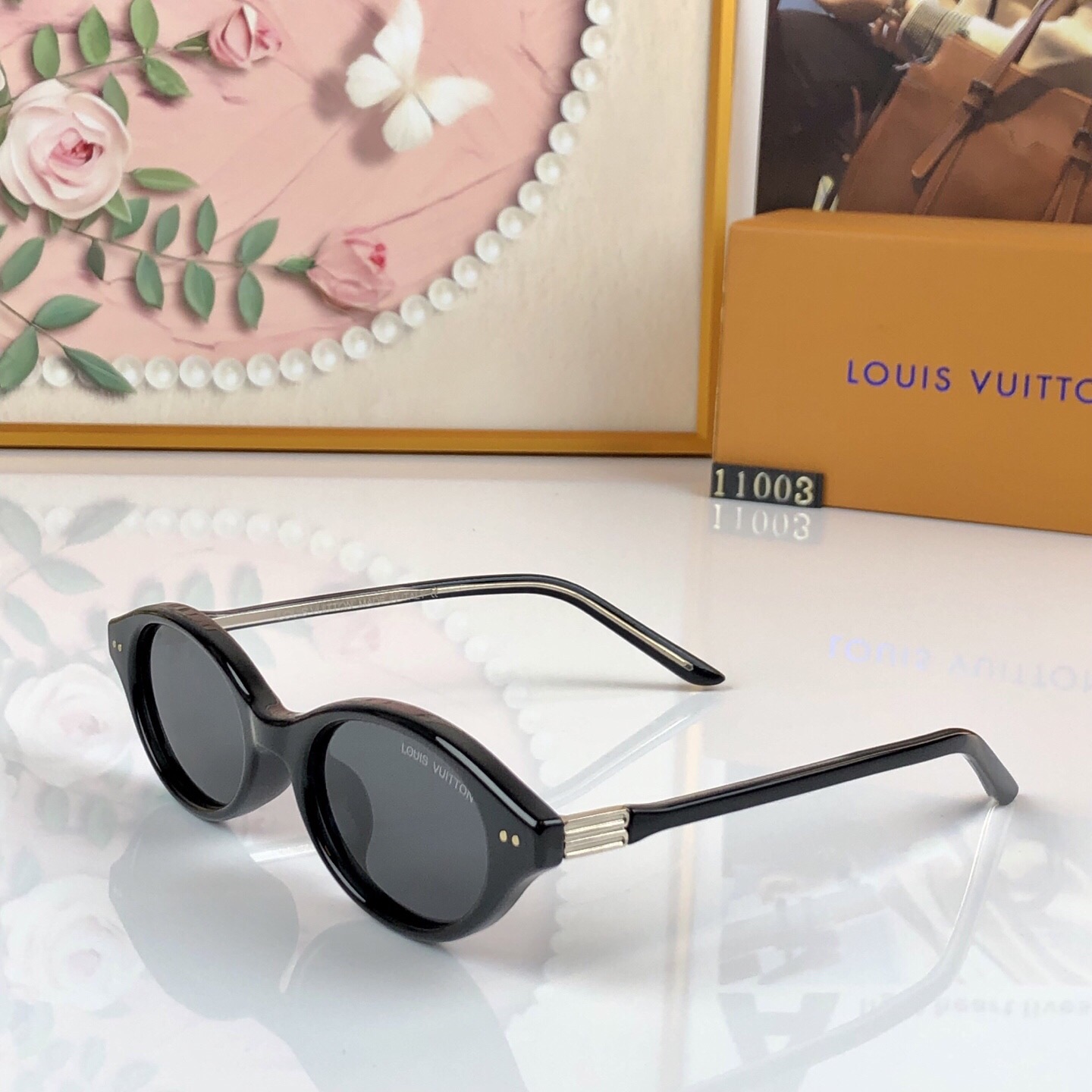 🔥🔥LOUISVUITTO*韩版猫眼墨镜女款潮个性小脸防晒太阳镜复古辣妹夏季遮阳镜男