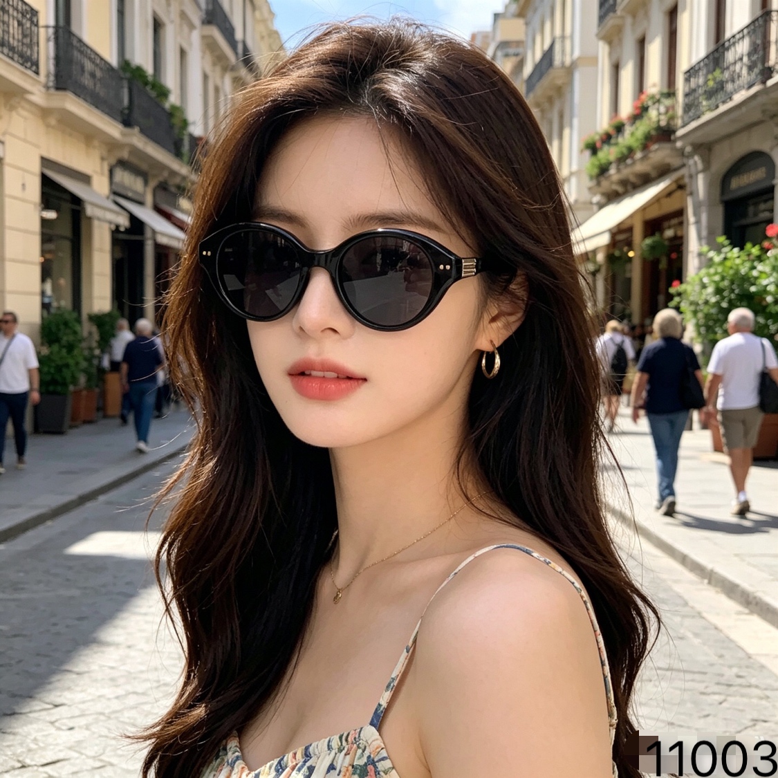 🔥🔥LOUISVUITTO*韩版猫眼墨镜女款潮个性小脸防晒太阳镜复古辣妹夏季遮阳镜男