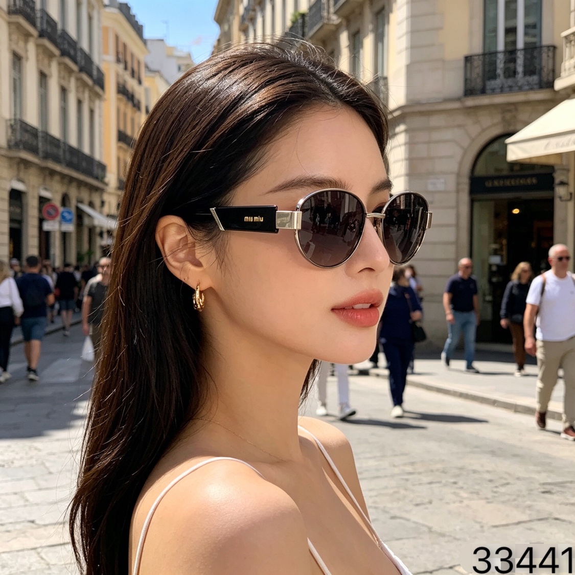 🔥🔥miumi*墨镜女防晒高级感显脸小素颜复古街拍金属欧美潮牌太阳镜