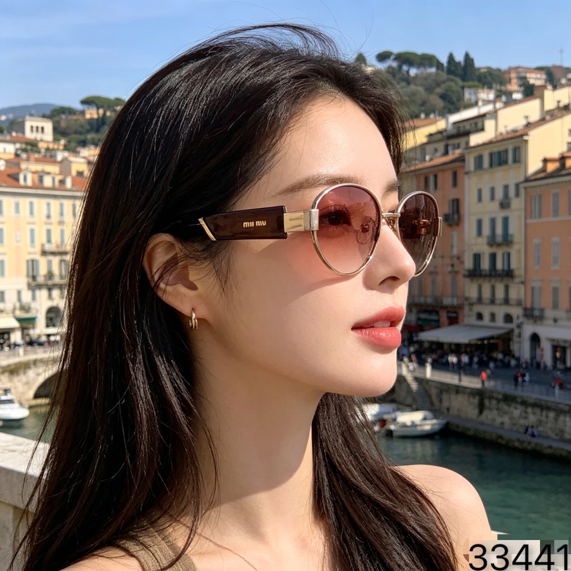 🔥🔥miumi*墨镜女防晒高级感显脸小素颜复古街拍金属欧美潮牌太阳镜