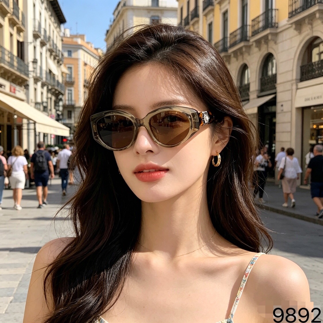 🔥🔥Prad*2026新款珠宝系列猫眼墨镜女高级感复古小框太阳眼镜防紫外线男